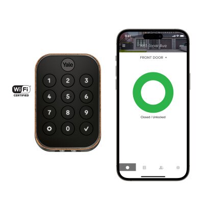 Yale Pro 2 Key Free Pushbutton Keypad Lock, Bluetooth with Wi-Fi Connect Bridge, Oil-Rubbed Bronze